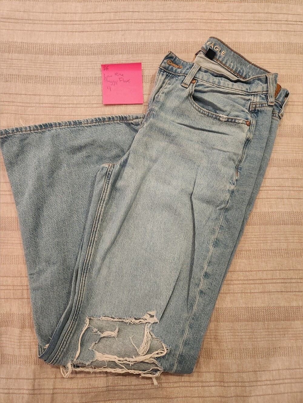 American Eagle Outfitters Light Blue Low Rise Baggy Flare Jeans